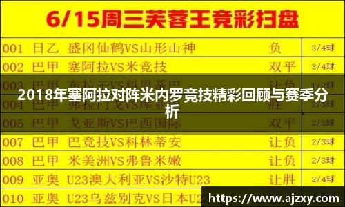 2018年塞阿拉对阵米内罗竞技精彩回顾与赛季分析
